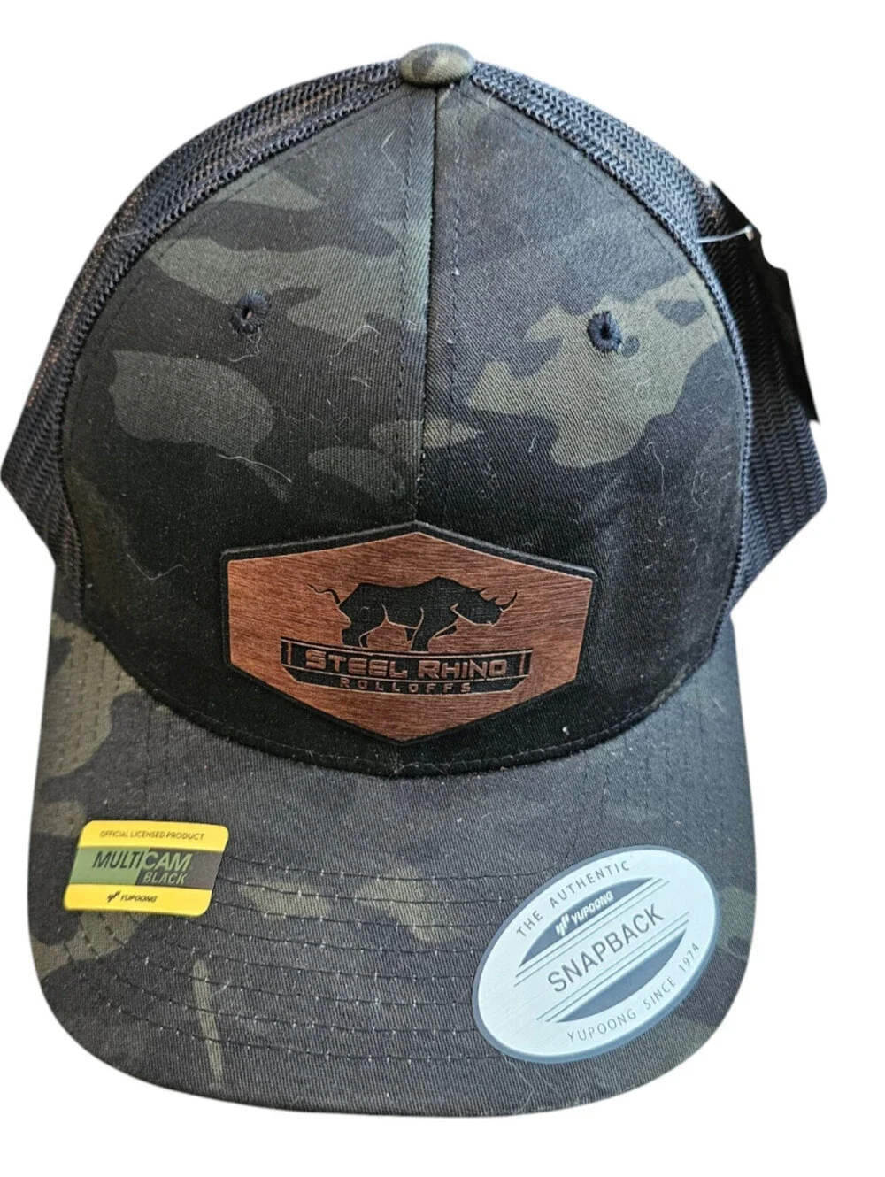 Steel Rhino MultiCam Mens Black trucker hat Camo Print Snap Back